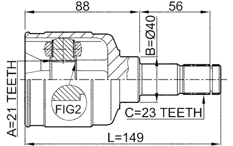 2111-FOCLH - INNER CV JOINT LEFT 21X40X23