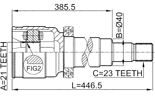 2111-FOCRH - INNER CV JOINT RIGHT 21X40X23