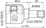 2111-FUS - INNER CV JOINT 22X40X23