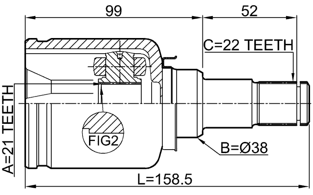 2111-FUSATLH - INNER CV JOINT LEFT 21X38X22