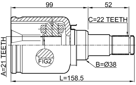 2111-FUSATLH - INNER CV JOINT LEFT 21X38X22