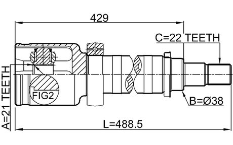 2111-FUSATRH - INNER CV JOINT RIGHT 21X38X22