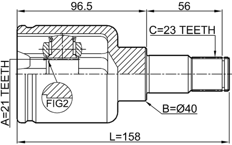 2111-FUSMTLH - INNER CV JOINT LEFT 21X40X23