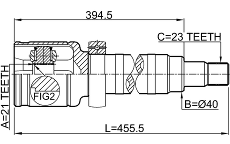 2111-FUSMTRH - INNER CV JOINT RIGHT 21X40X23