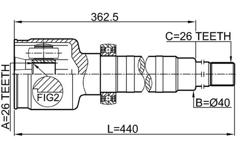 2111-FY26RH - INNER CV JOINT RIGHT 26X40X26