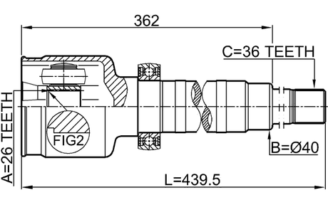 2111-FYRH - INNER CV JOINT RIGHT 26X40X36