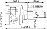 2111-GELH - INNER CV JOINT LEFT 33X42X35