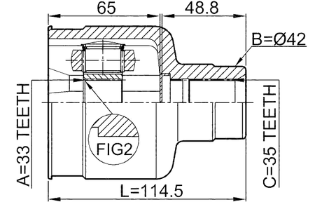 2111-GERH - INNER CV JOINT RIGHT 33X42X35