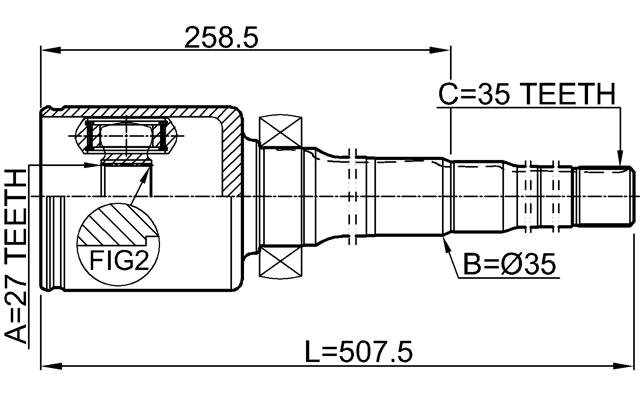 2111-KUGIIRH - INNER CV JOINT 27X35X35