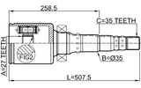 2111-KUGIIRH - INNER CV JOINT 27X35X35