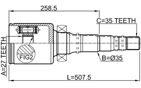 2111-KUGIIRH - INNER CV JOINT 27X35X35