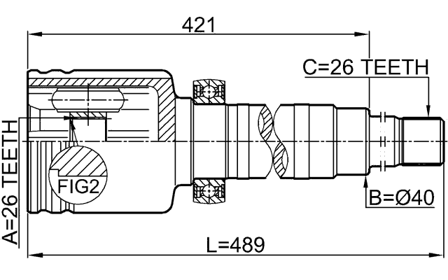 2111-TC726RH - INNER CV JOINT RIGHT 26X40X26