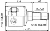 2111-TRCLH - INNER CV JOINT LEFT 26X40X26