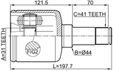 2111-TRD9LH - INNER CV JOINT LEFT 31X44X41