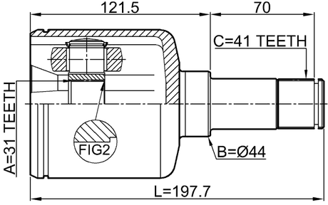 2111-TRD9LH - INNER CV JOINT LEFT 31X44X41