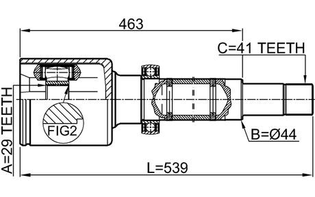 2111-TT9DRH - INNER CV JOINT RIGHT 29X44X41