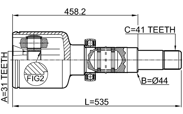 2111-TT9RH - INNER CV JOINT RIGHT 31X44X41