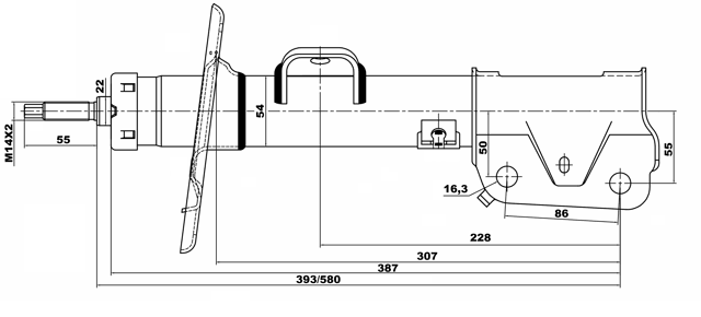 21110-004FL - SHOCK ABSORBER FRONT LEFT