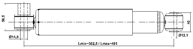 21110-009R - REAR SHOCK ABSORBER GAS.TWIN TUBE