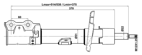 21110-013FL - SHOCK ABSORBER FRONT LEFT GAS.TWIN TUBE