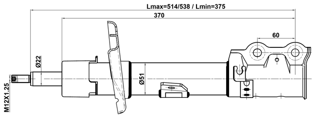 21110-013FR - SHOCK ABSORBER FRONT RIGHT GAS.TWIN TUBE