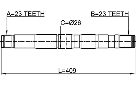 2112-FOCIILH - AXLE HALF SHAFT LEFT 23X408X23