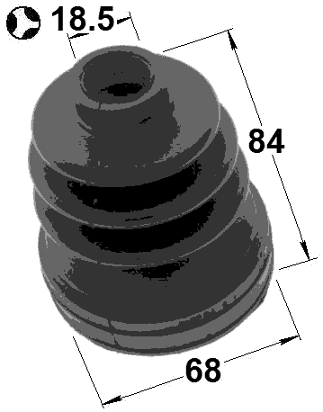 2115-CBKT - BOOT INNER CV JOINT KIT 68X84X18.5