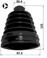 2115-TR9DT - BOOT INNER CV JOINT KIT 97.3X125X30.4