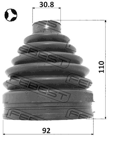 2115-TRDT - BOOT INNER CV JOINT KIT 92X110X30.8