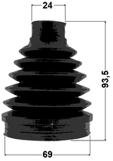 2115P-KUGR - BOOT INNER CV JOINT KIT PVC 69X93.5X24