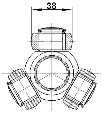 2116-CA1R - TRIPOD JOINT 19X38.05X16.4