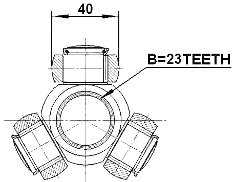 2116-CB320AT - TRIPOD JOINT 23X39.9