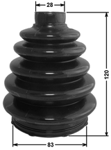 2117-CB3 - BOOT OUTER CV JOINT KIT 83X120X28