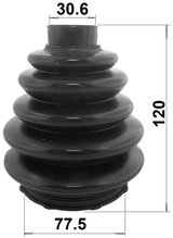 2117-FOCIIRUB - BOOT OUTER CV JOINT KIT 77.5X120X30.6