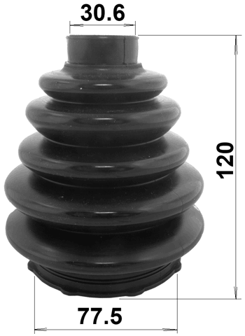 2117-FOCIIRUB - BOOT OUTER CV JOINT KIT 77.5X120X30.6