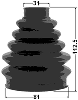 2117P-CA216 - BOOT OUTER CV JOINT KIT PVC 81X112.5X31