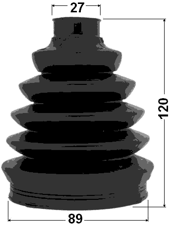 2117P-CA223 - BOOT OUTER CV JOINT KIT PVC 89X120X27