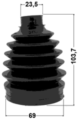 2117P-KUGR - BOOT OUTER CV JOINT KIT PVC 69X103.7X23.5