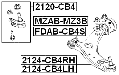 2120-CB4 - BALL JOINT FRONT LOWER ARM