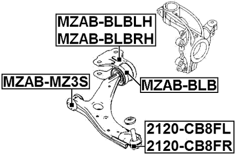 2120-CB8FL - FRONT LOWER BALL JOINT LEFT