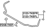 2123-TKEFL - FRONT LEFT STABILIZER LINK / SWAY BAR LINK