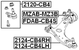2124-CB4RH - RIGHT FRONT ARM