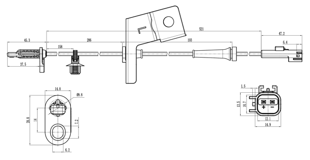 21606-013 - ABS SENSOR FRONT LEFT