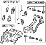 2174-TKEF-KIT - FRONT CALIPER SLIDE PIN KIT (SET FOR ONE SIDE)