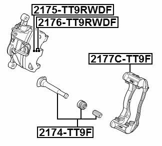 2175-TT9RWDF - FRONT BRAKE CALIPER REPAIR KIT (SET FOR ONE SIDE)