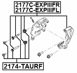 2177C-EXPIIIFL - FRONT LEFT BRAKE CALIPER BRACKET CARRIER (WITH SLIDE PINS)