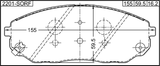 2201-SORF - PAD KIT, DISC BRAKE, FRONT - KIT (WITH ANTI SQUEAL SHIM, WITH BRACKETS)