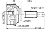 2210-016A54 - OUTER CV JOINT 26X56X28