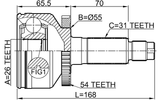 2210-CARA54 - OUTER CV JOINT 26X55X31
