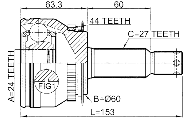 2210-CER15A44 - OUTER CV JOINT 24X60X27